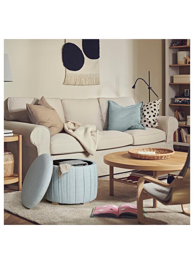 Zaboon Pouffe, With Storage/Kilanda Light Blue - Image 3