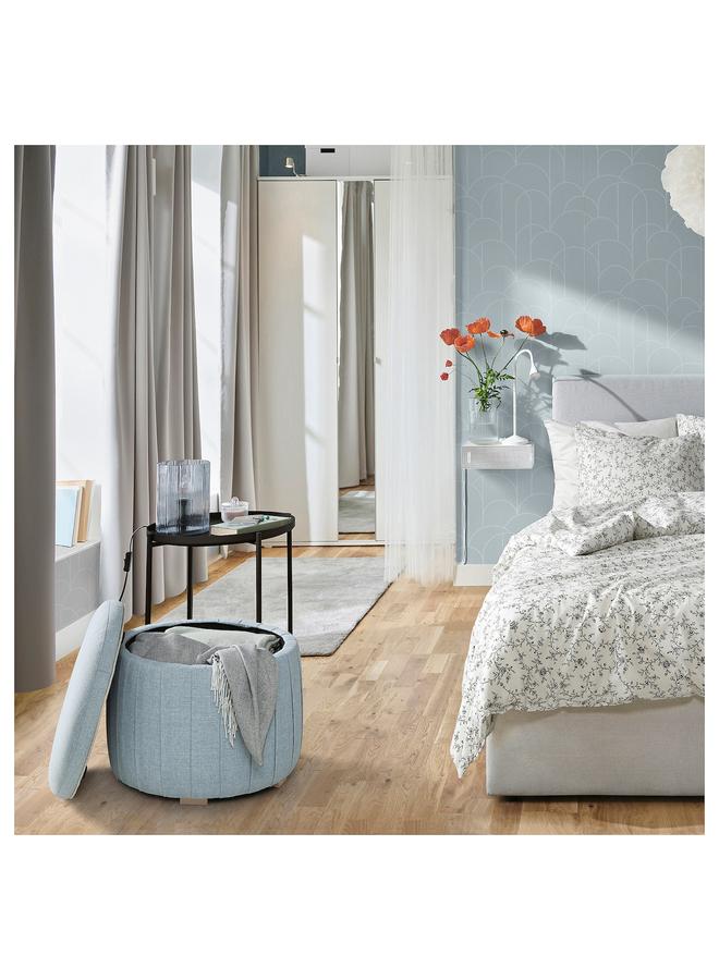 Zaboon Pouffe, With Storage/Kilanda Light Blue - Image 5