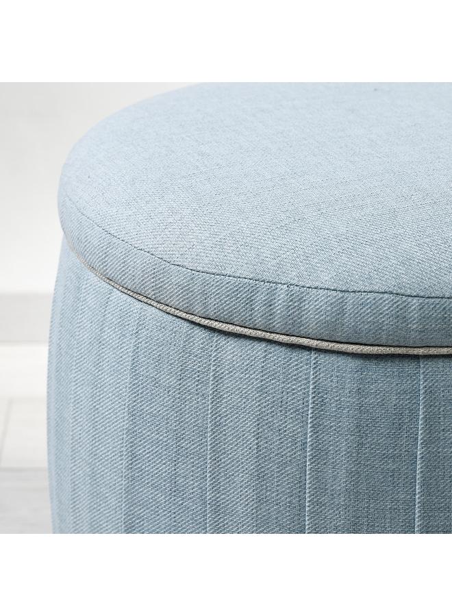 Zaboon Pouffe, With Storage/Kilanda Light Blue - Image 2