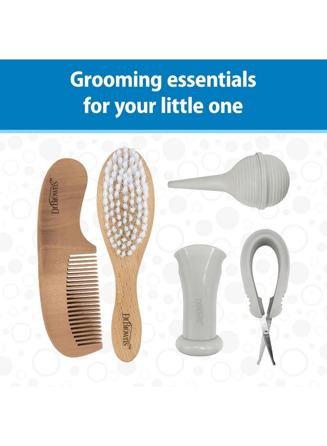 Dr. Brown's Dr. Brown's Baby Care Essentials Kit, Nail Scissors with Case, Nasal Aspirator, Cradle Cap Brush and Comb, BPA Free - Image 3