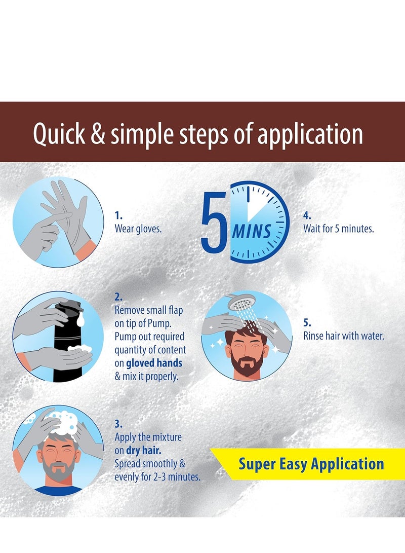 Nisha Quick 5 Minutes Hair Color Shampoo Brown | 5 Weeks Long Lasting Shampoo Hair Colour for Women and Men (180ml Bottle, Dark Brown) - Image 4