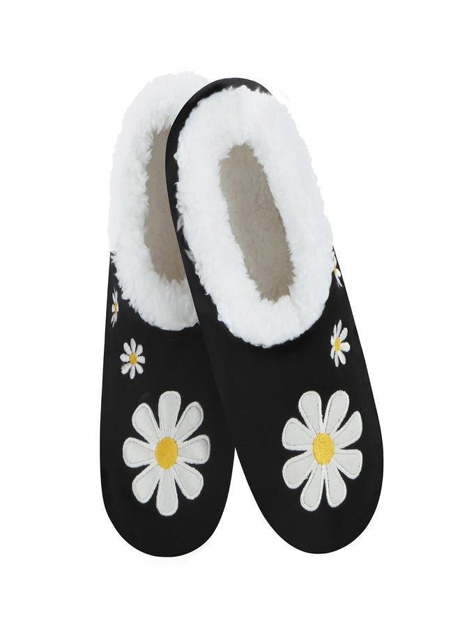 سنوزيس جوارب شباشب مبطنة بالفرو من سنوزيز - شباشب ناعمة ولطيفة للنساء بنعل مانع للانزلاق - شباشب دافئة للسيدات (أسود، كبير) - Image 1