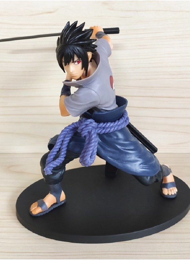 HALAMODO - Naruto Battle Version Sasuke Handmade Model Doll Decoration - Image 1