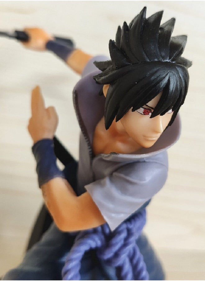HALAMODO - Naruto Battle Version Sasuke Handmade Model Doll Decoration - Image 1