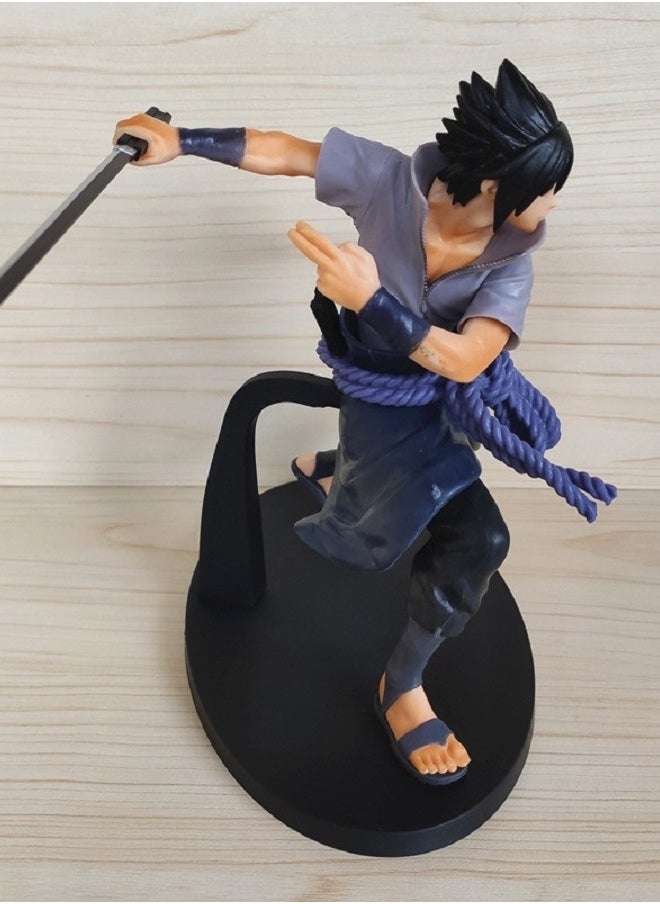 HALAMODO - Naruto Battle Version Sasuke Handmade Model Doll Decoration - Image 1