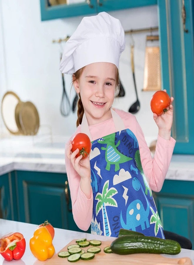 WOSHOP Cotton Parent Child Apron Adjustable Canvas Aprons for Boys Girls Children Bib Aprons for Artists Chef Baking Cooking Parent Child Apron (Dinosaur Both) - Image 5