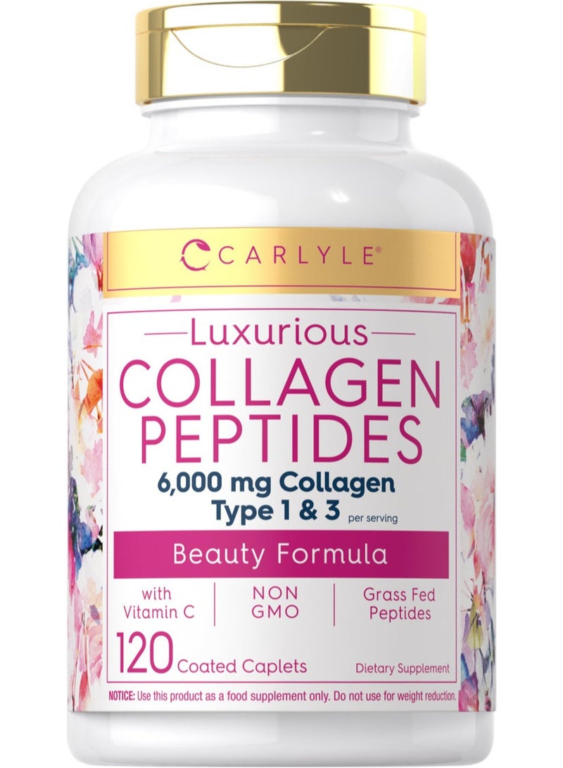 CARLYLE Collagen Peptides with Vitamin C | 6000mg | 120 Coated Caplets  - Image 1