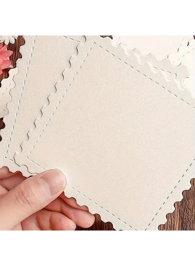 25 Sheets Thick Ruled Watercolor Paper 3.15inch X 6.1inch Heavy Duty Pulp Cardstock With Scalloped Edges Rounded Corners And Central Tab For DIY Art Calligraphy Bookbinding And Scrapbooking Compatible With Watercolor Paints Markers And Pencils - Image 2