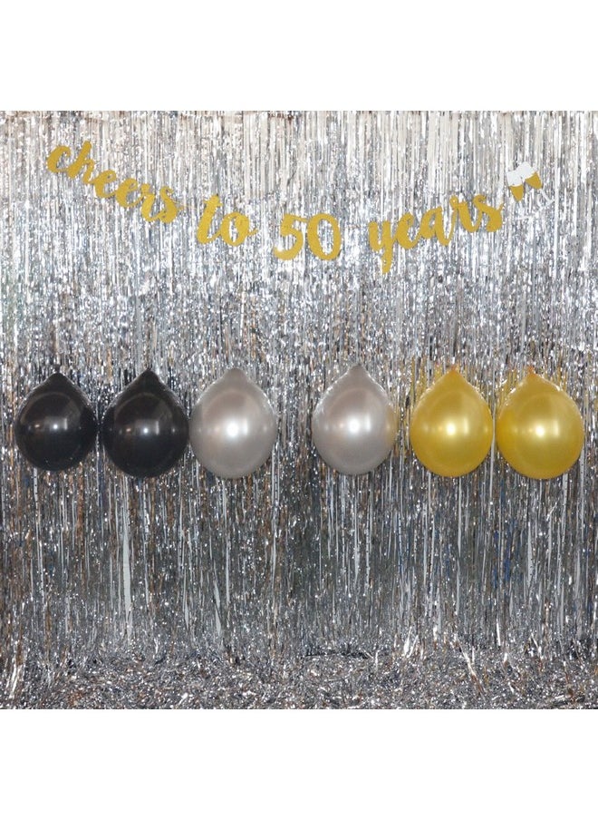 GOER GOER Gold Glitter Cheers to 50 Years Champagne Glasses Banner for 50th Birthday Party Decorations  - Image 2
