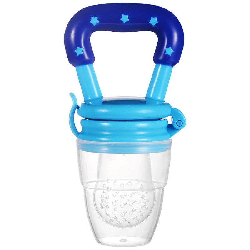 Chopchi Silicone Fruit Feeder for Baby 6-12 Months/Baby Fruit Nibbler and Pacifier/Newborn Nipple Feeder (Pake of-1, Blue) - Image 1