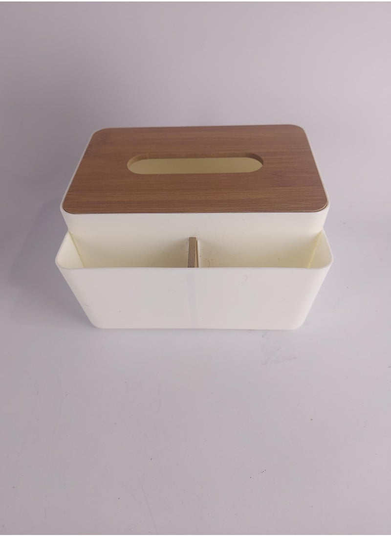 Generic Multifunctional Tissue Box Holder with Facial Tissue Storage Box for Dining Room, Kitchen, Home Decor  - Image 1