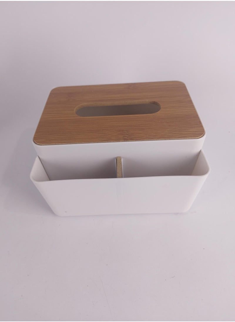 Generic Multifunctional Tissue Box Holder with Facial Tissue Storage Box for Dining Room, Kitchen, Home Decor  - Image 2