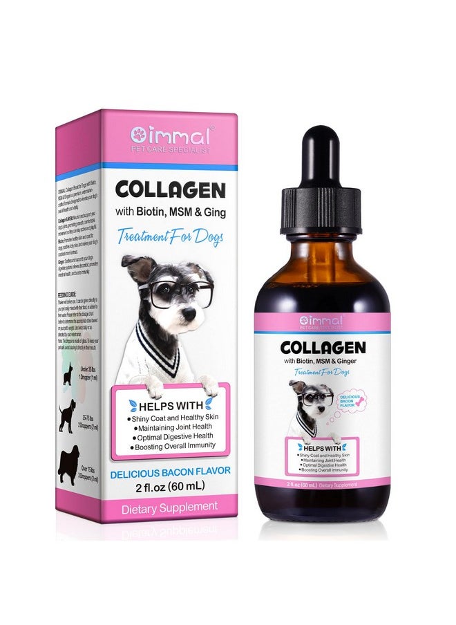 Alivo Liquid Collagen For Dogs, Natural Liquid Collagen Drops For Dogs Supports Dogs Itch Relief, Skin & Coat And Joint Health, Dog Collagen Herbal Drops, Pet Supplement Multivitamin - Bacon Flavor / 2.02Oz  - Image 1