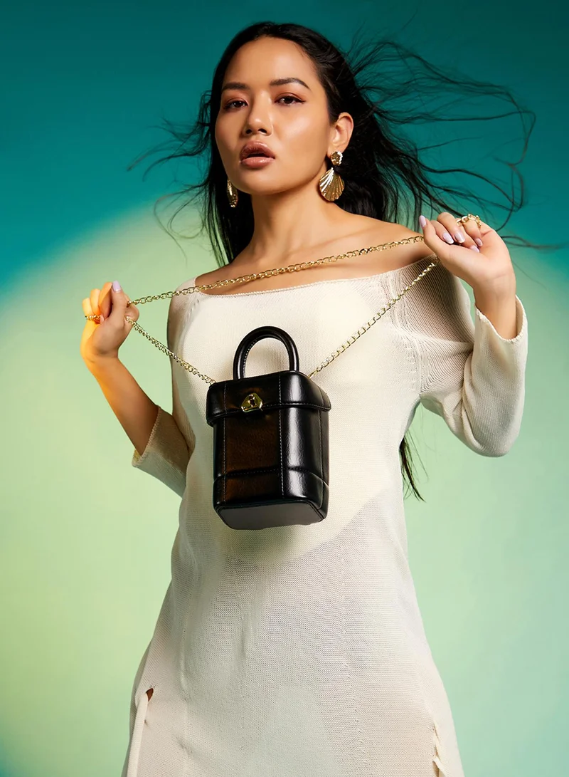 Haute Sauce Dented Buckle Bucket Bag