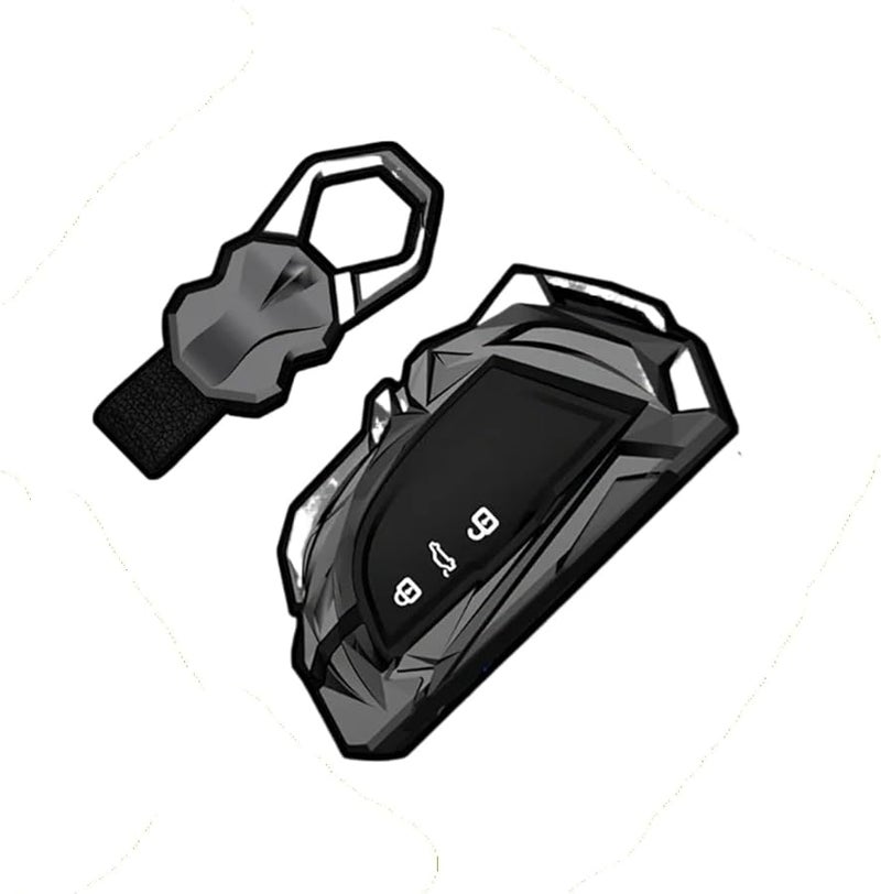 Black Car Remote Key Case Keychain Cover Compatible For Skoda Octavia Seat Leon VW Golf 8 - Image 1