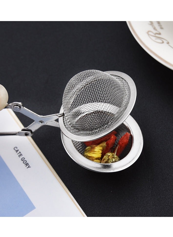 3 Pcs Stainless Steel Loose Leaf Tea Infuser, Handle Secure Locking Mesh Snap Ball Strainer  - Image 5