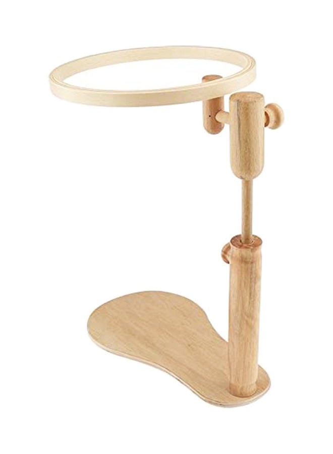 Loquat Standing Embroidery Hoop Frame 360 Degree Rotating Cross Stitch Rack Stand Brown 30 x 30 x 3cm - Image 3