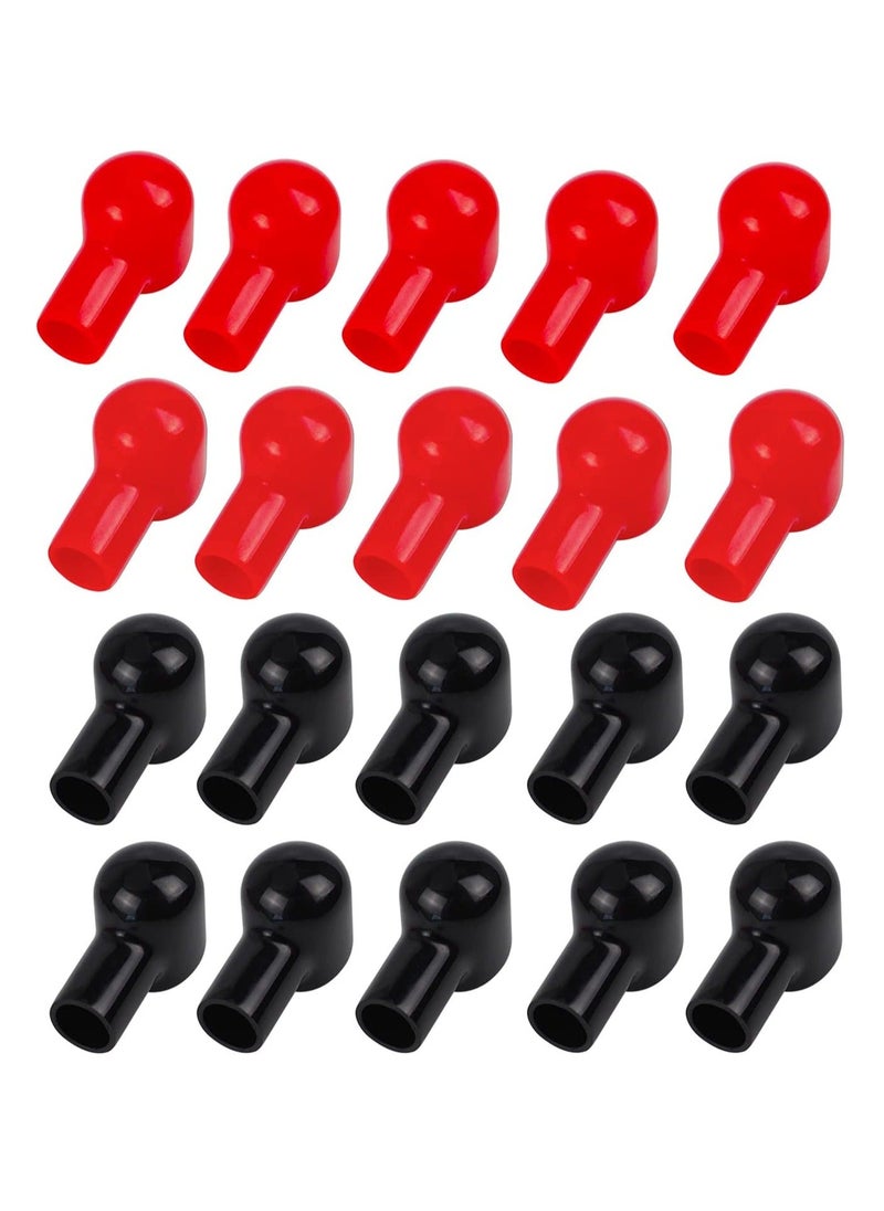 Generic Battery Terminal Boots Insulating Covers 20 Pack 10 Red 10 Black Protector Cable Lug Caps Replacement Tools for Auto Marine Commercial and Power Sports Insulating Rubber Covers Skins Tool Parts  - Image 1