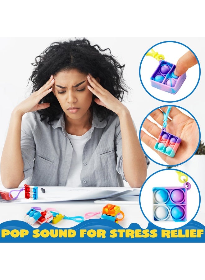 8 حزمة (لون عشوائي) إصبع فقاعة سلاسل المفاتيح لعبة هدية حفلة فضفاضة مناسبة للأطفال الذين تتراوح أعمارهم بين 4-8 ، 8-12 ، ملء حقيبة هدية نهاية السنة هدية الطالب جائزة الفصل الدراسي لعبة عيد الميلاد الحسية ، قلادة لعبة تخفيف الإجهاد - Image 5