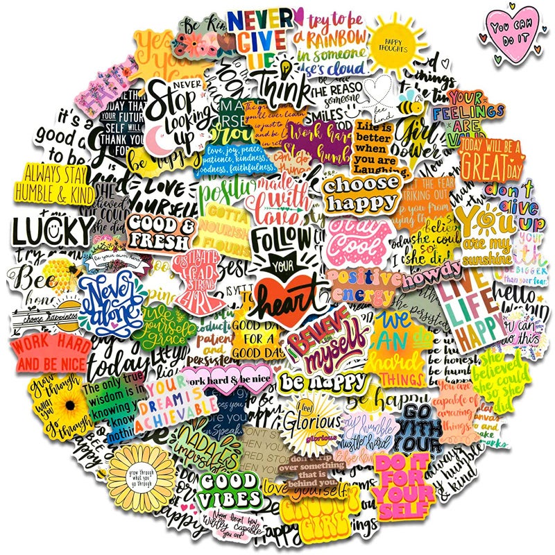 100pcs Inspirational Stickers Vision Board Supplies Reward Motivational Stickers for Teens Adults Students Teachers Planners Employees Positive Sticker for Water Bottles Scrapbook Journal