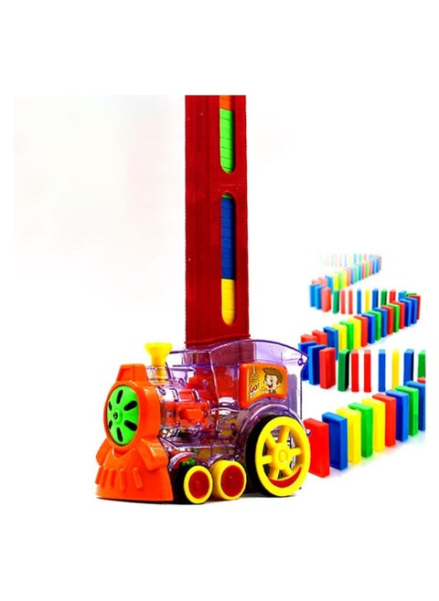 Electric Domino train Building Domino cubes Educational game with Interactive Music and LED light