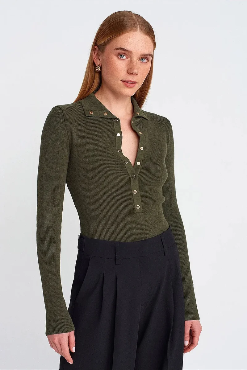 Dilvin Khaki Green DILVIN Women's Sweater for Women | Best Price UAE
