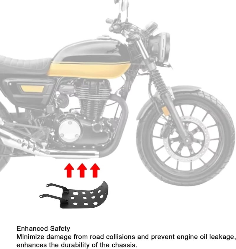 Tbest Motorcycle Engine Guard Chassis Protector Skid Plate Protective Aluminum Reduce Impact Enhanced for GB350S CB350RS CB350 Motorcycle Engine Ch Protector GB350S Is for Please CB350 Space saving - Image 3