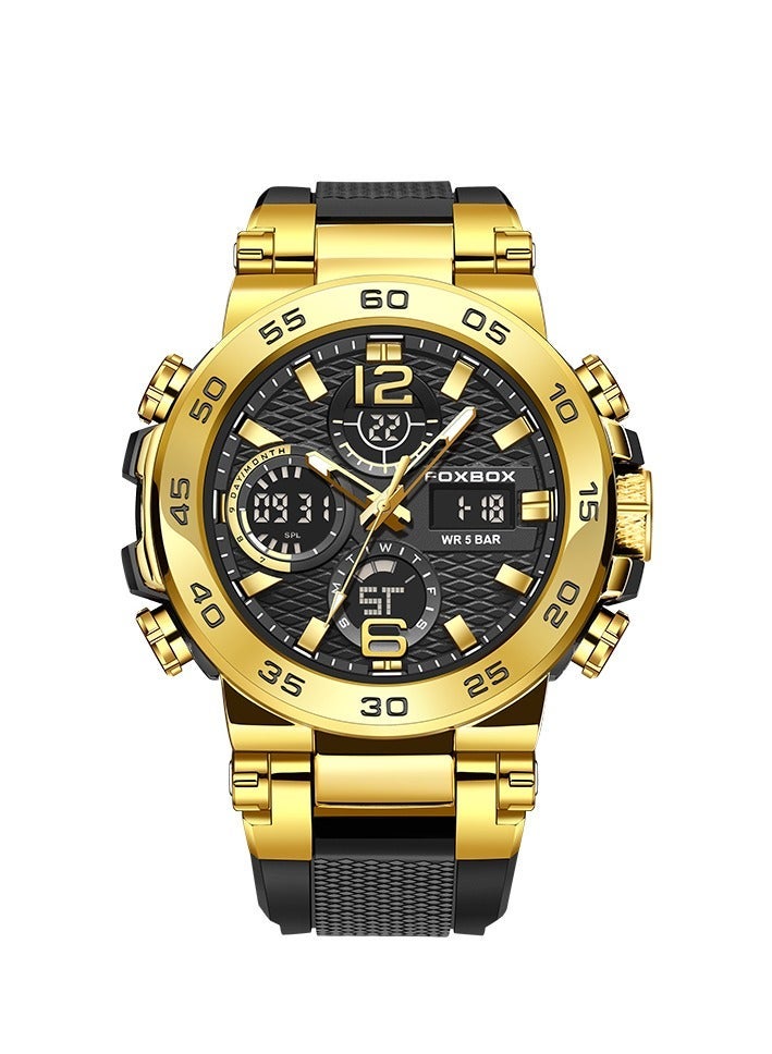 FOXBOX Men's Luxury LCD Display Wristwatches Waterproof Military Quartz for Men+Box - Image 1