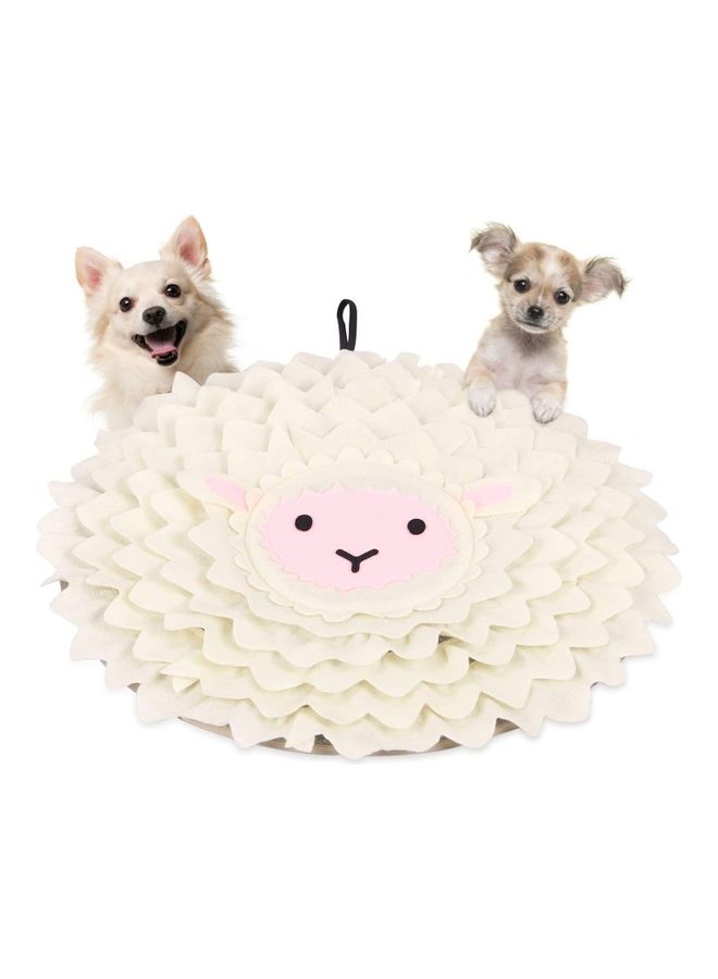 NIBEMINENT Pet Snuffle Feeding Mat White/Pink - Image 1