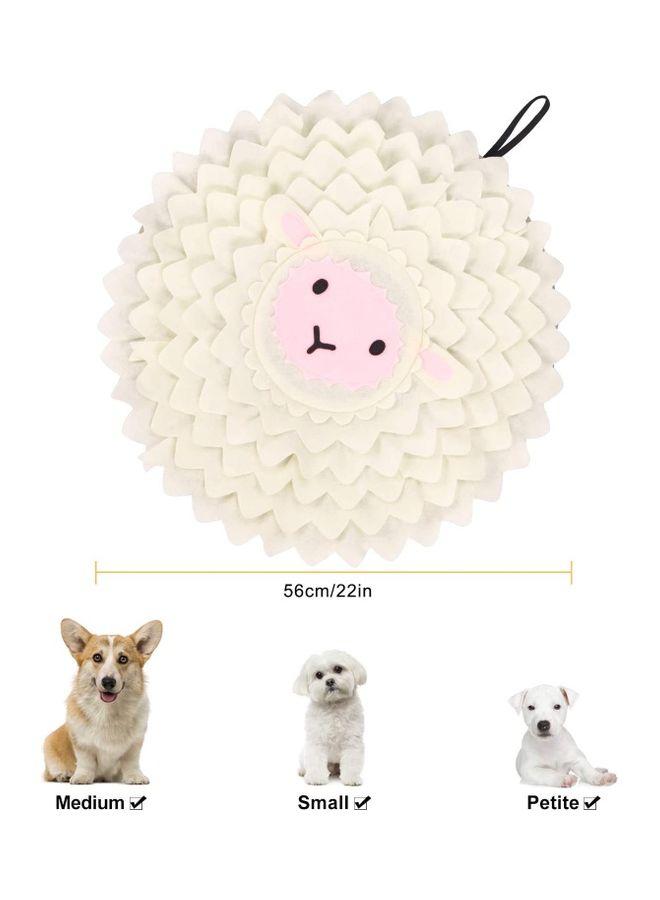 NIBEMINENT Pet Snuffle Feeding Mat White/Pink - Image 4