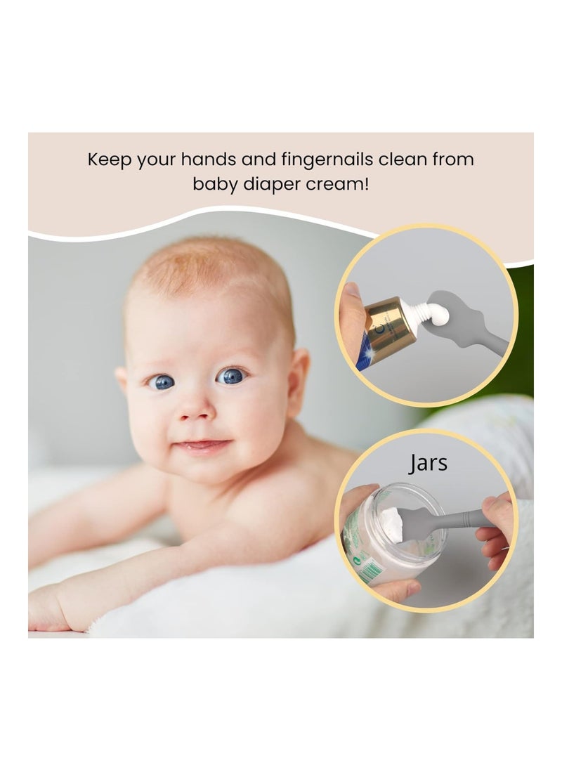 Nearbyme 4 Pack Baby Diaper Cream Brush, Newborn, 2 X Large Size, 2 X Small Size (2 X Gray, 2 X White)  - Image 2