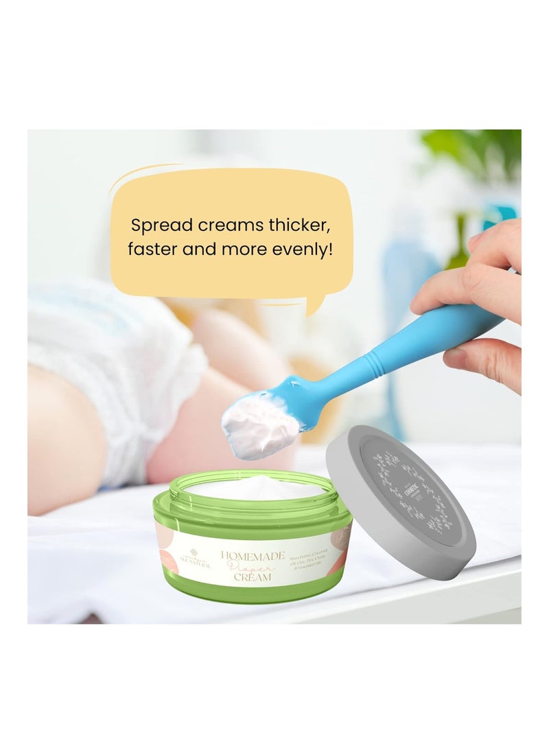Nearbyme 4 Pack Baby Diaper Cream Brush, Newborn, 2 X Large Size, 2 X Small Size (2 X Gray, 2 X White)  - Image 3