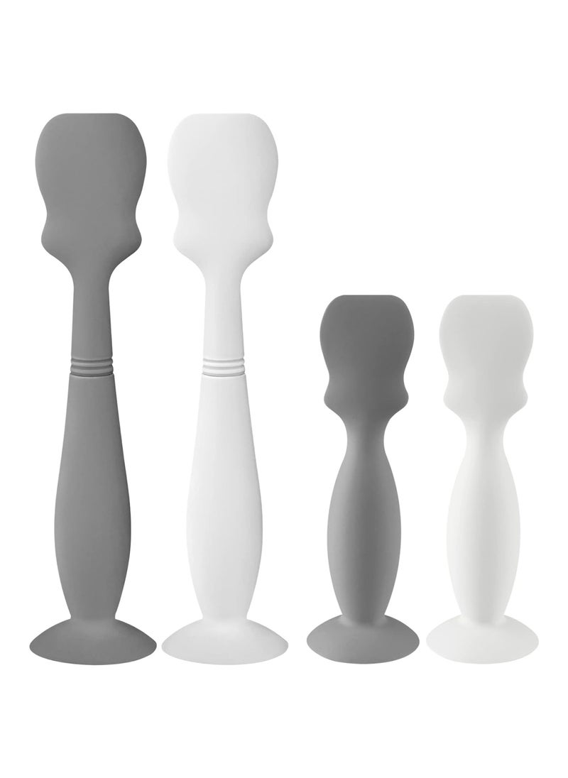 Nearbyme 4 Pack Baby Diaper Cream Brush, Newborn, 2 X Large Size, 2 X Small Size (2 X Gray, 2 X White)  - Image 1