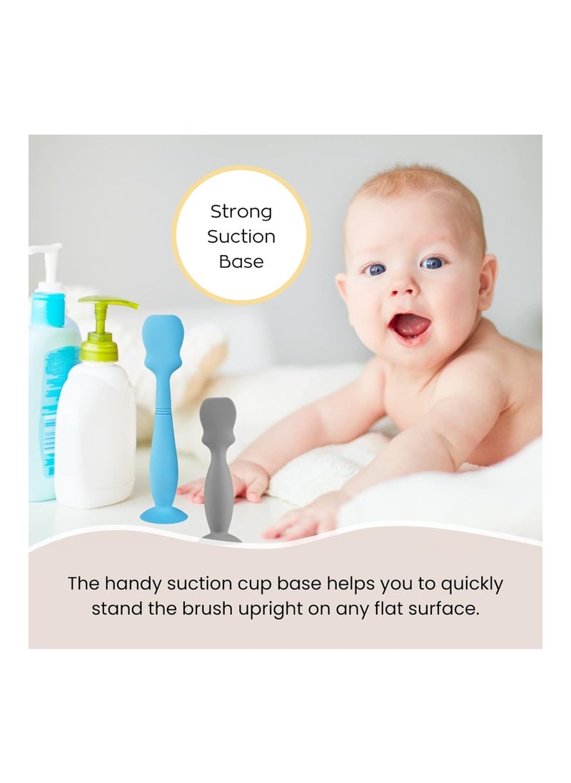 Nearbyme 4 Pack Baby Diaper Cream Brush, Newborn, 2 X Large Size, 2 X Small Size (2 X Gray, 2 X White)  - Image 4
