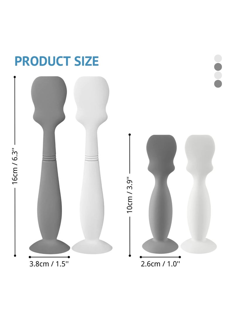 Nearbyme 4 Pack Baby Diaper Cream Brush, Newborn, 2 X Large Size, 2 X Small Size (2 X Gray, 2 X White)  - Image 5