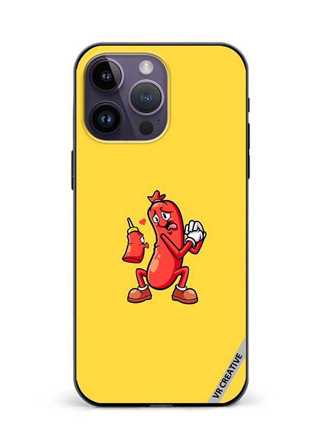 VR CREATIVE - Protective Case Cover For Apple iPhone 15 Pro Max Ketchup Love Sausagel Design Multicolour - Image 1