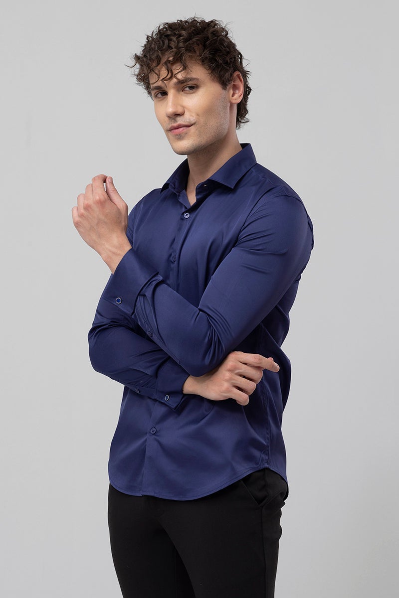 SNITCH Double Cuff Royal Blue Shirt - Image 4