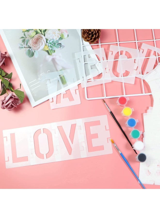 42pcs Alphabet Template Symbol Number Craft Template, Reusable Alphabet Template Interlocking Template Kit for Wood, Wall, Structure, Rock, Blackboard, Sign, DIY Art Project - Image 5