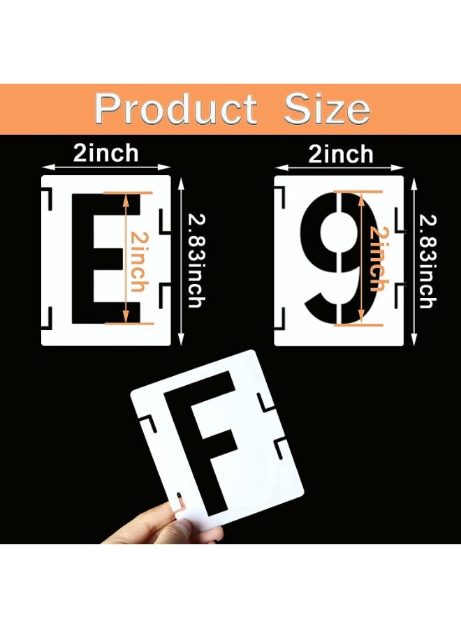 42pcs Alphabet Template Symbol Number Craft Template, Reusable Alphabet Template Interlocking Template Kit for Wood, Wall, Structure, Rock, Blackboard, Sign, DIY Art Project - Image 2