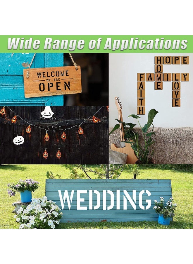 42pcs Alphabet Template Symbol Number Craft Template, Reusable Alphabet Template Interlocking Template Kit for Wood, Wall, Structure, Rock, Blackboard, Sign, DIY Art Project - Image 4