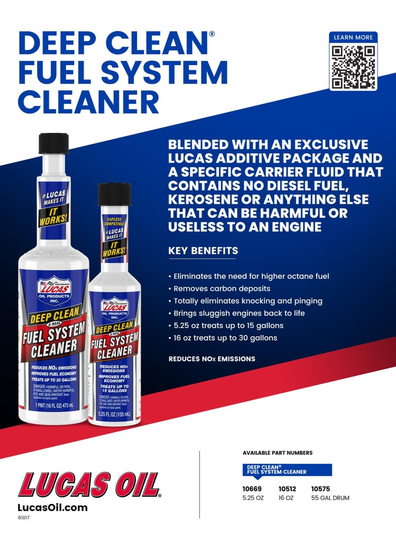 Lucas Oil Deep Clean Fuel System Cleaner, 5.25 Ounce. - pzsku/Z0B9E5A038B9743EBC035Z/45/_/1738414713/770e30f1-65e1-4779-8a82-6f53b3c6453c