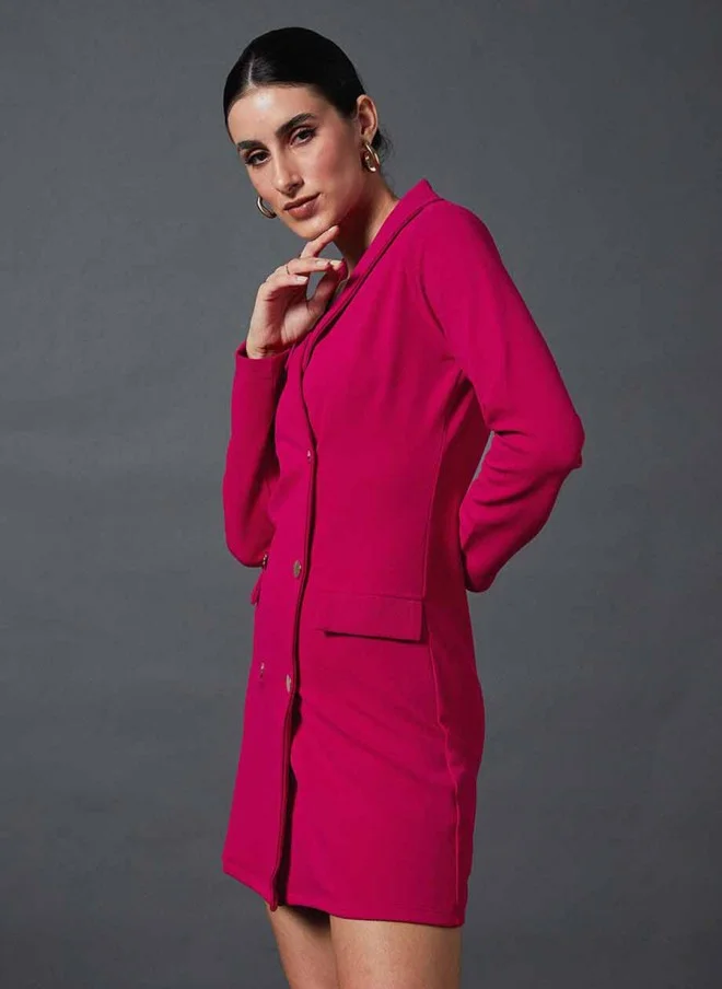 SASSAFRAS Shawl Collar Blazer Dress for Women