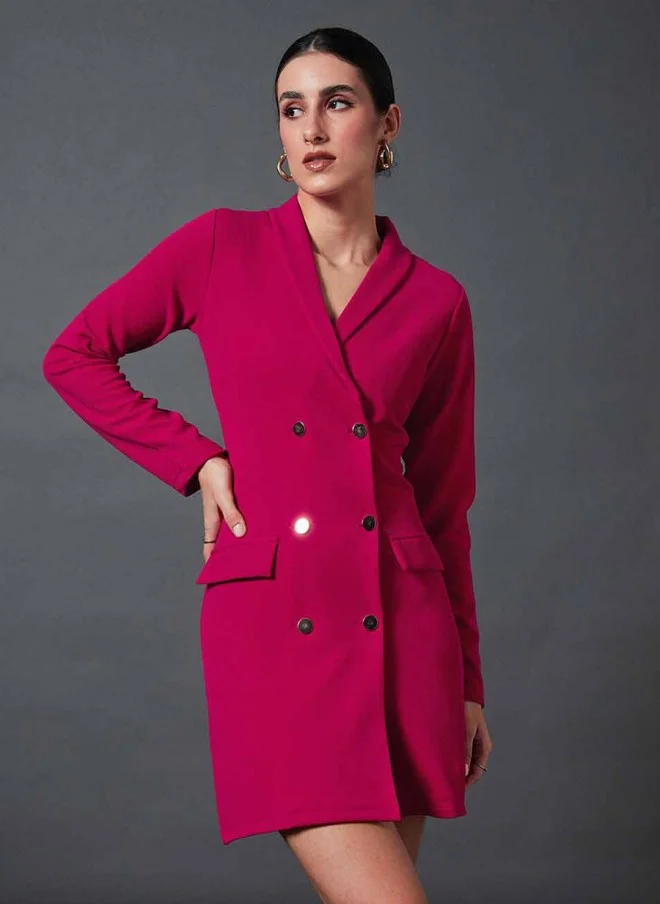 ساسافراس Shawl Collar Blazer Dress for Women