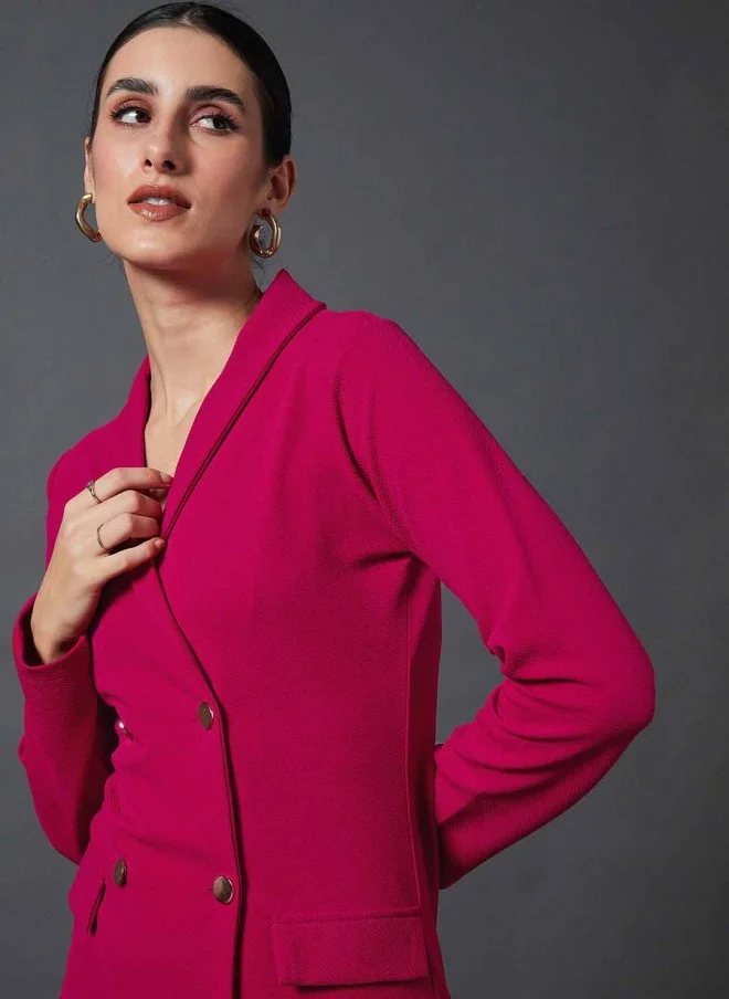 ساسافراس Shawl Collar Blazer Dress for Women