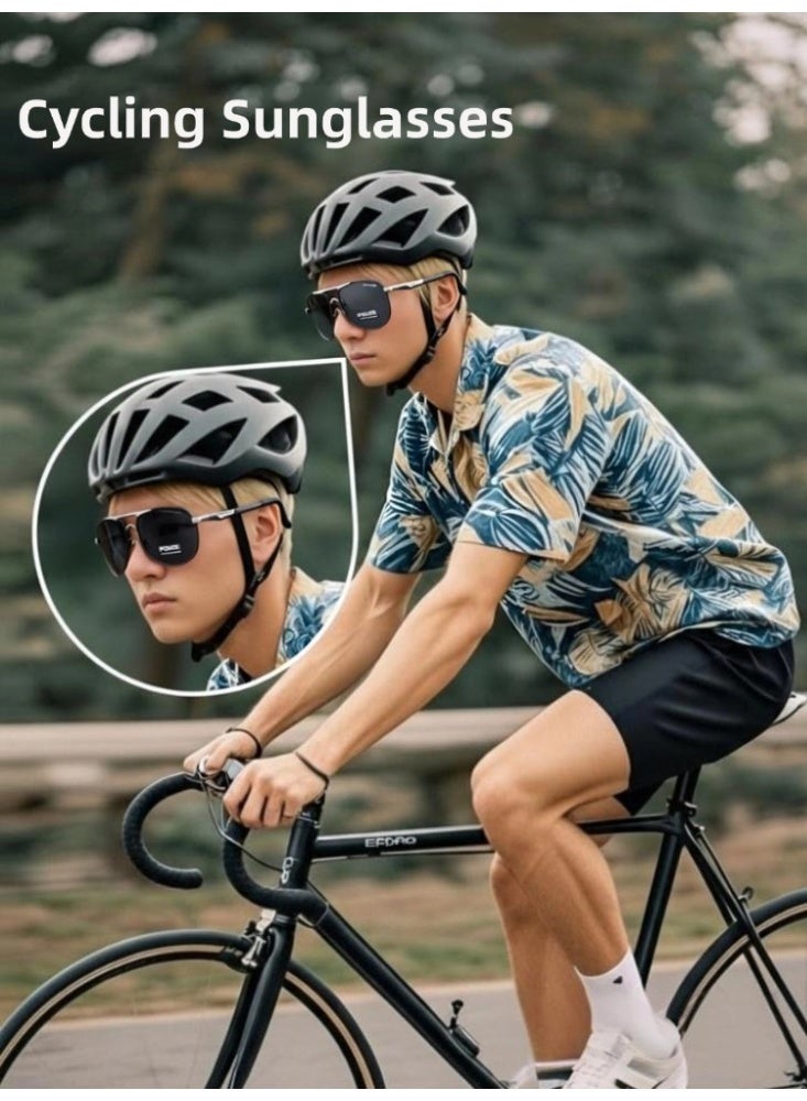 POLICE Men's Pilot Polarized Sport Sunglasses,Cycling Sunglasses, for Men Driving Fishing Running with UV 400 Protection Sun Glasses with Gunmetal Frame with Grey Lenses - Image 3