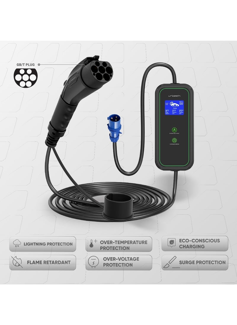 urtech URTECH 7kW GBT EV Charger | Professional Portable Charging Station | Smart LCD Control | Complete Installation Kit  - Image 2