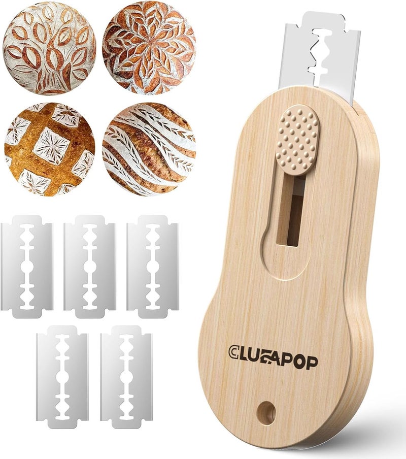 CLUEAPOP Extractable & Magnetic Bread Lame Dough Scoring Tool - Professional Sourdough Scoring Tool - Sourdough Bread Baking & Bread Scoring Tool - Scoring Patterns Booklet & 5 Razor Blades - Image 1