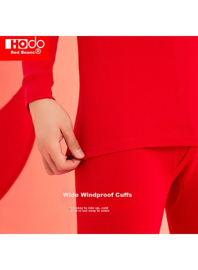 Hongdou Men's Autumn Underwear Set, Pure Cotton Round Neck Thermal Top And Bottom, Thin Base Layer Thermal Underwear - Image 5