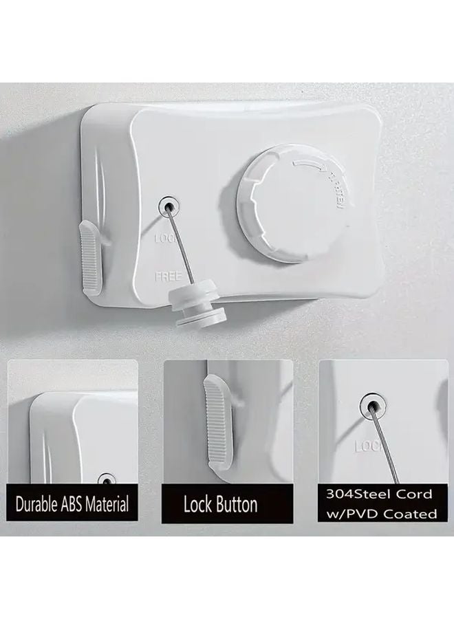 بلاك هيفي ديوتي ريتراكتابل كلوثزلين 200 إنش ستانلس ستيل إندور أوت دور لوندري لاين - Image 5