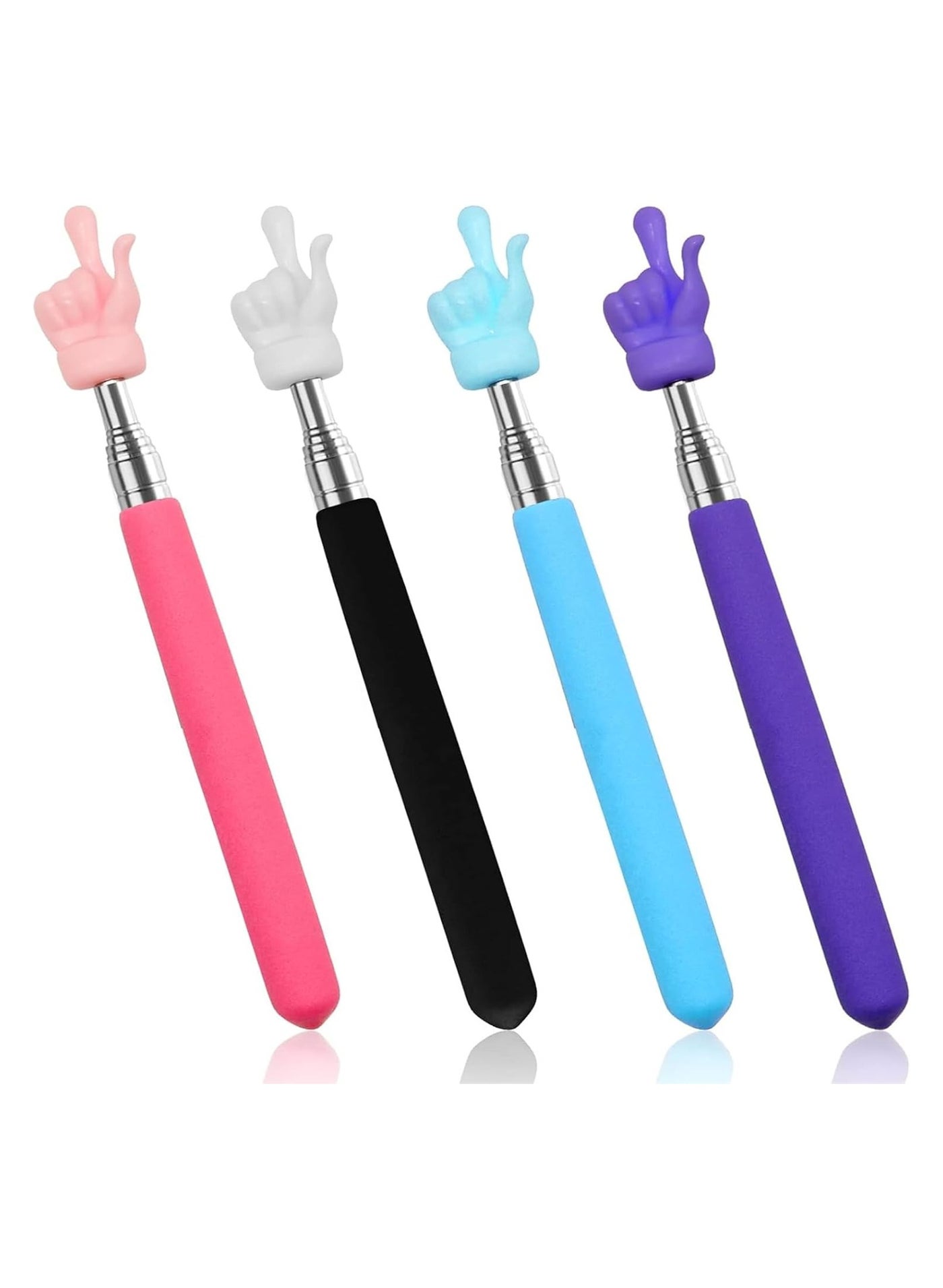 Finger reading stick finger home use, class telescopic teaching stick, stainless steel free telescopic length, children's home use.Telescopic Teachers Pointer, 4pcs Extendable Hand Pointer Finger Pointer Stick Pointer Stick Presenter Whiteboard Pointer for Elementary School Kindergarten Teacher, Classroom Supplies